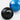 Balles noires et bleues sur fond blanc